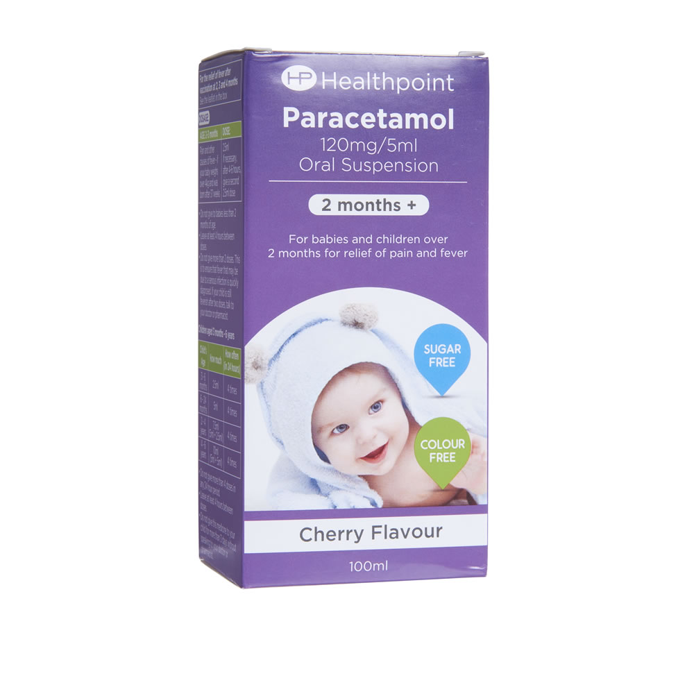 Healthpoint Children\u0027s months+ 2 120mg/5ml Paracetamol Oral 100ml Suspension Suspension Children\u0027s Healthpoint 2 months+ 100ml 120mg/5ml Oral Paracetamol